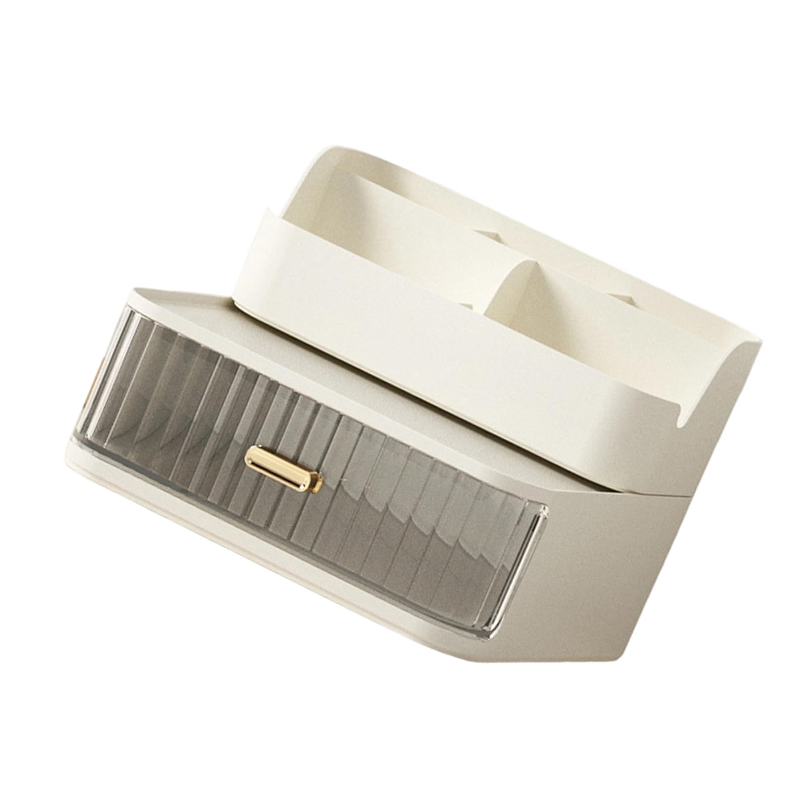 Hsioluted Multipurpose Desktop Organiser Trays with Clear Drawer Stackable Storage Box Container for Cosmetics Pens Marker Drawer Makeup Organiser