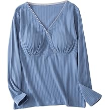 Womens Long Sleeves Nursing Tops Maternity Breastfeeding Shirts/Blouse V-Neck Spring Fall Outfit Pregnancy Clothes