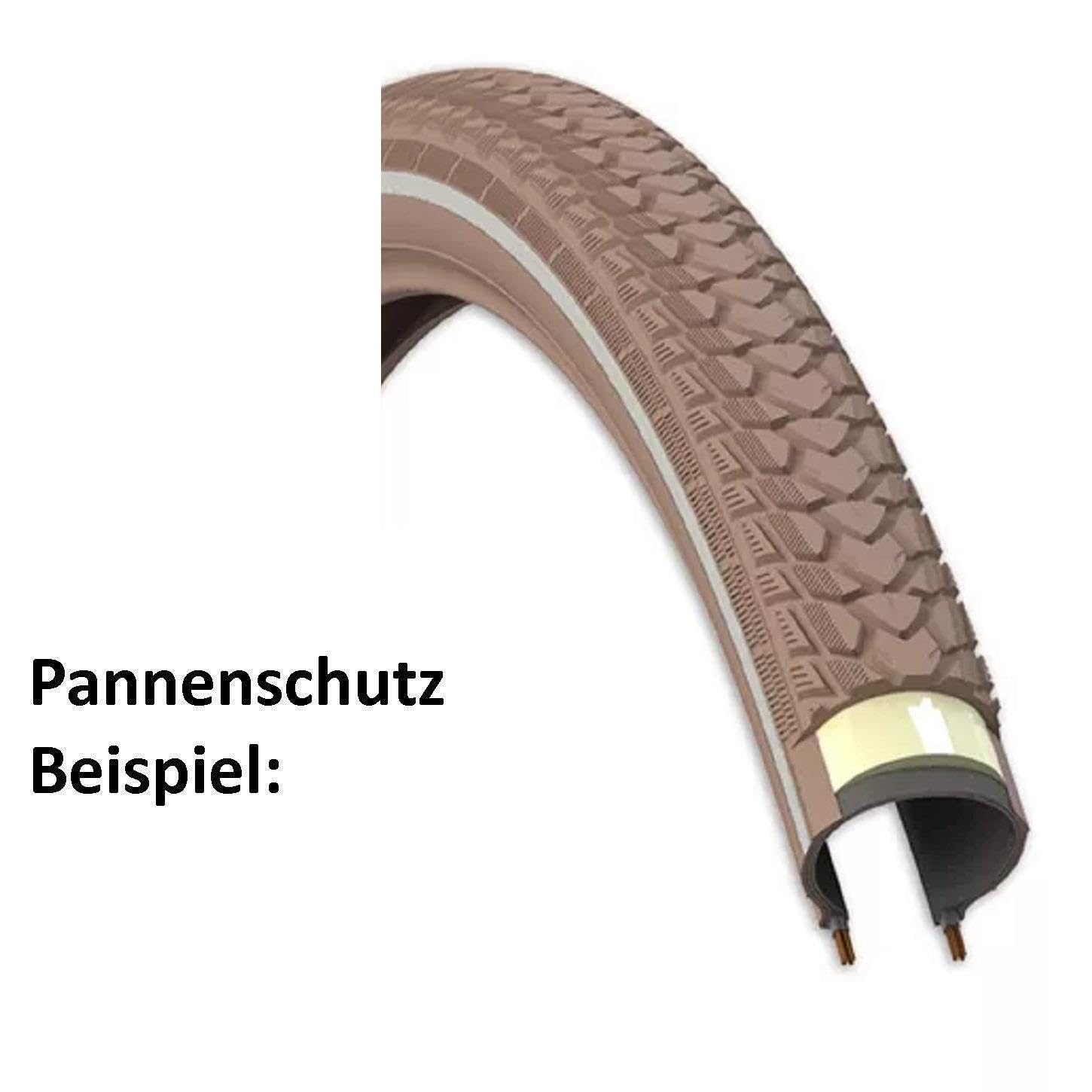 Rexway, 2 pneumatici da bicicletta da 28", protezione antiforatura, catarifrangente, colore marrone, 37-622 (28 x 1 5/8 x 1 3/8) + 2 tubi AV con leva per pneumatici