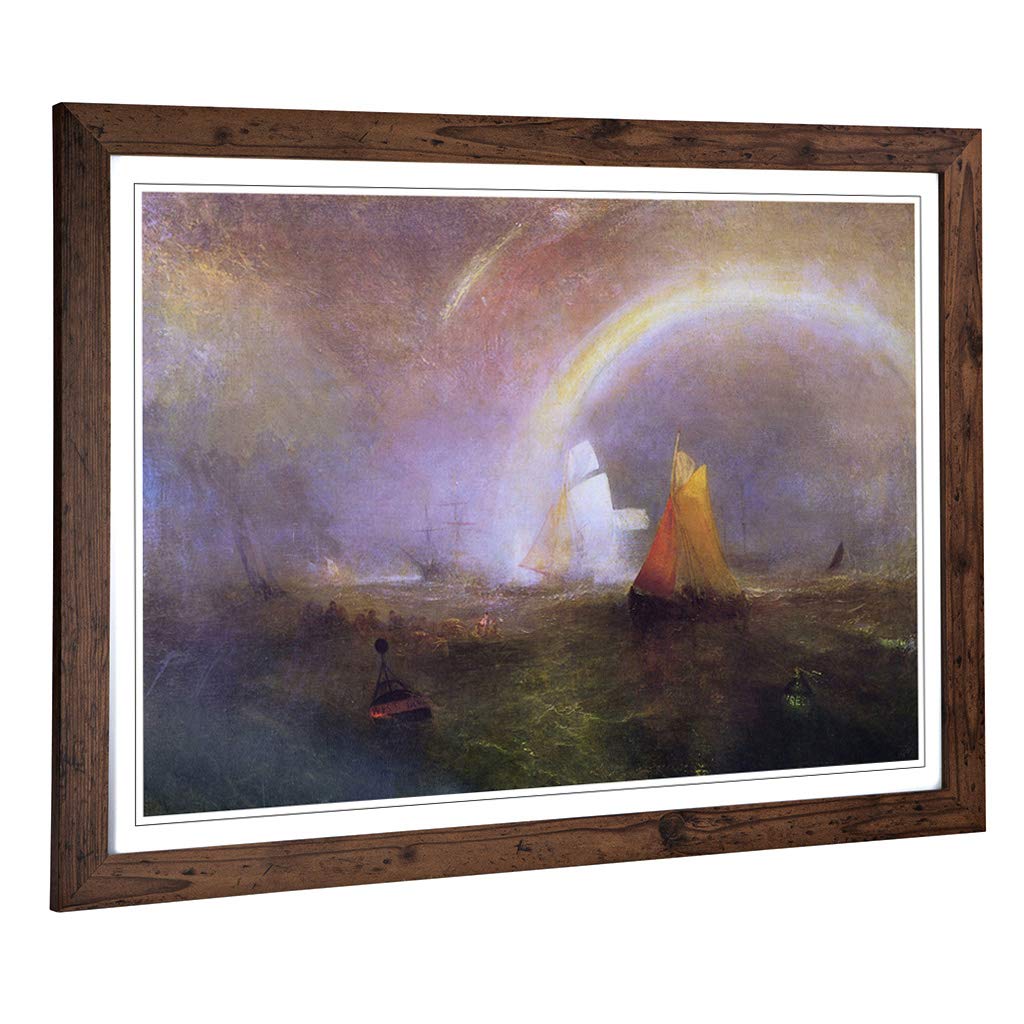 Big Box Art Framed Print of J.M.W (Joseph Mallord William Turner) The Wreck Buoy Design | Wall Art Picture| Home Decor for Living Room, Bedroom, Office, Walnut, A2 / 24.5x18 Inch / 62x45cm