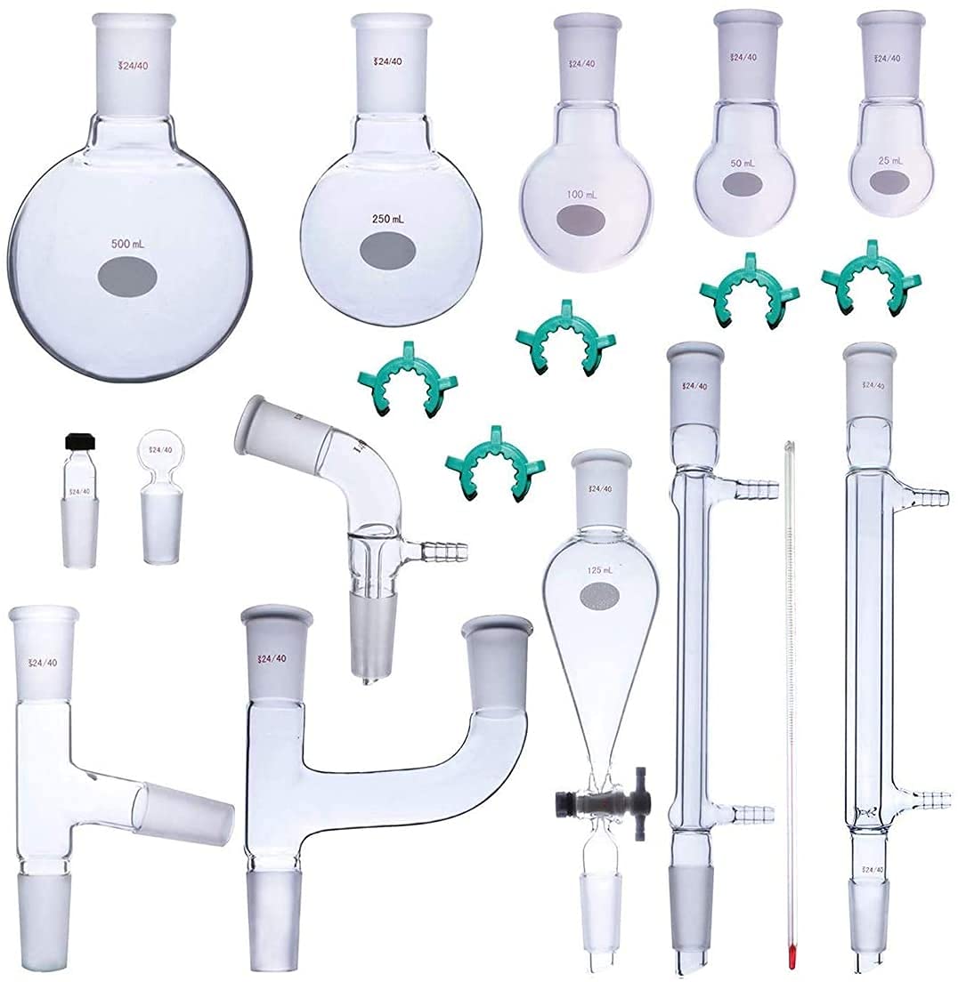 Buy Laboratory Glassware Set 24/40,19Pcs Chemistry Glassware Chemistry