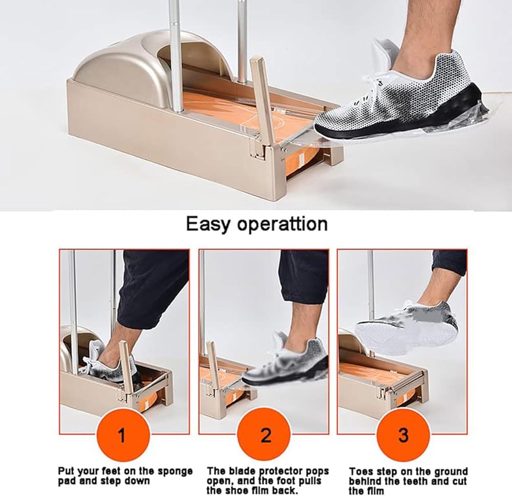 Dispensador portátil de fundas para zapatos con reposabrazos, protección higiénica para el hogar, fábrica, laboratorio, oficina, fácil de usar, diseño práctico