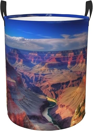 Beauty Grand Canyon print Circular Hamper Waterproof Storage Bin Organizer Basket Laundry Hamper With Handles For Clothes Toys Medium