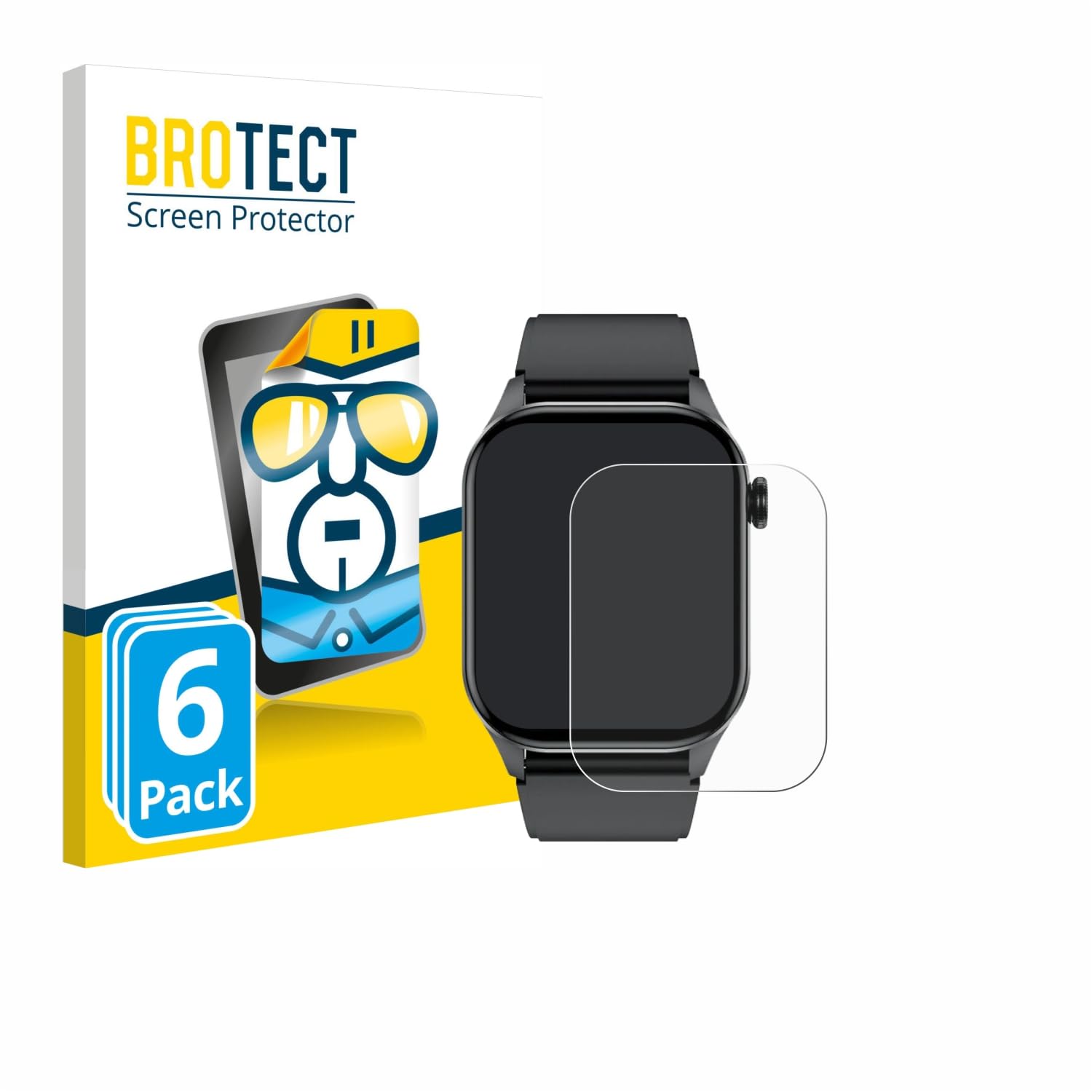 BROTECT Glass Screen Protector for RAYOFI Smartwatch 1.43 (6 Pieces