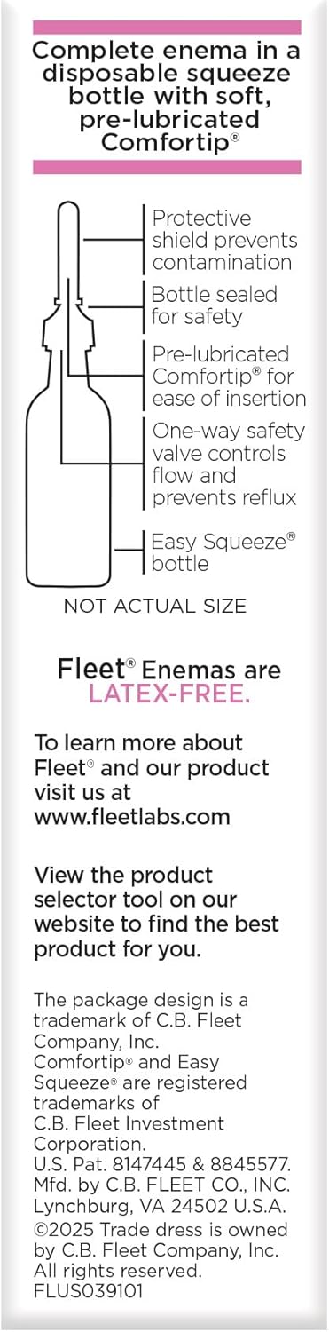 Fleet Laxative Bisacodyl Enema for Adult Constipation, 1.25 fl oz, 1 Bottle - Image 7