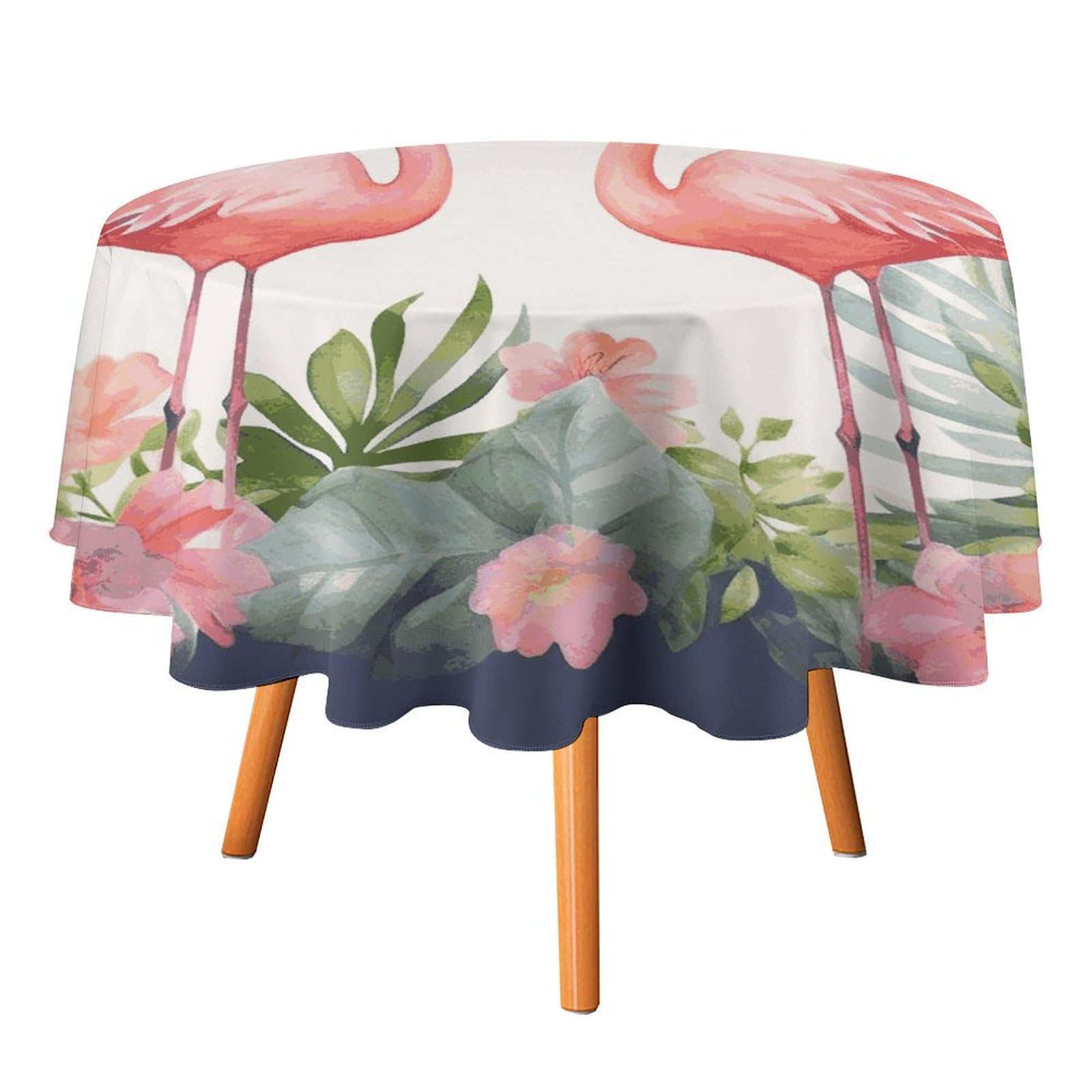Nappe ronde facile à nettoyer 177 cm antimicrobienne et anti-tache motif exotique fleur