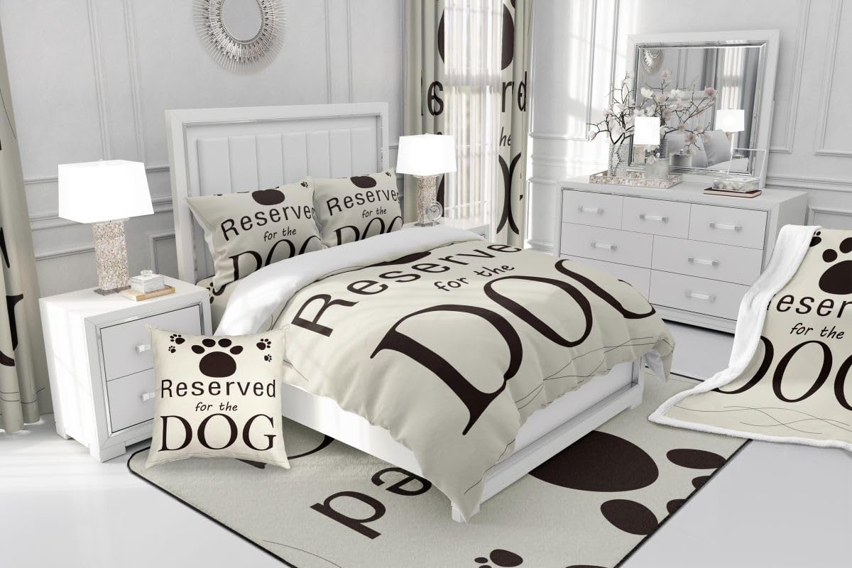 jejeloiu Dog Comforter Set Twin Size Bedding Set
