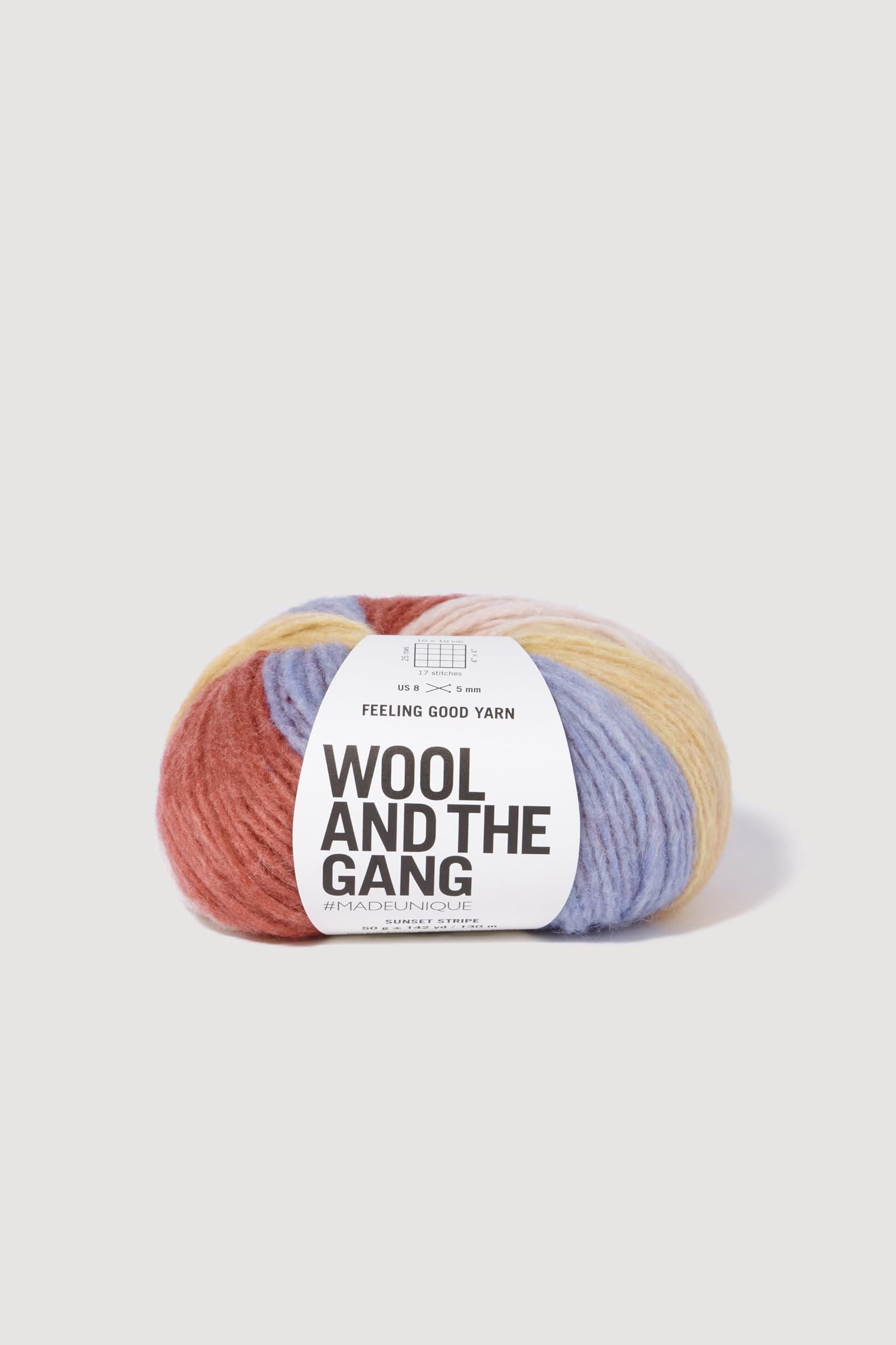 Wool and the Gang Feeling Good Stripe, Sunset Stripe, 50g, Aran/Worsted
