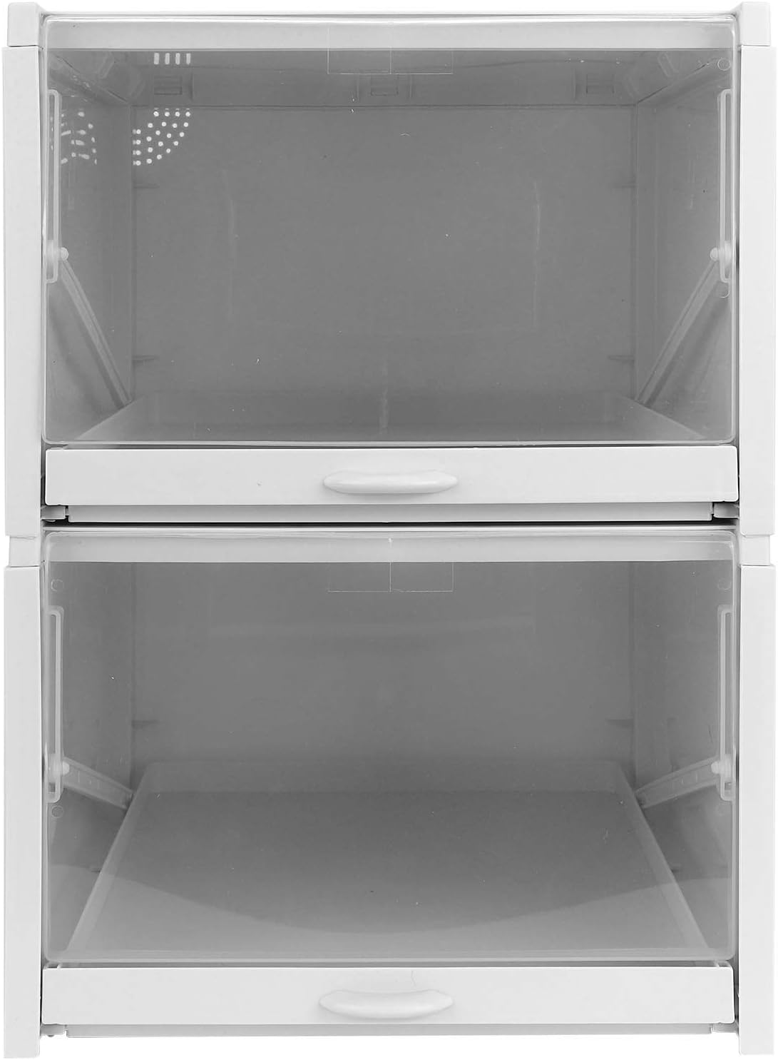 Shoe Storage Box Organizer | 6-12 Drawer Stackable Cabinet with Wheels & Pull Ring | Sturdy PP Shoe Box for Closet/Entryway/Under Bed | Space Saving Shoe Organizer