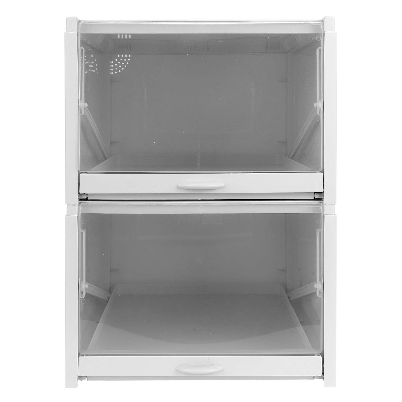 Schuhboxen Transparent Aufbewahrungsboxen für Schuhe Schuh-Organizer Stapelbar Schuhboxen mit Deckel Schuhe Schublade Schuhkarton Aufbewahrungsbox für Frauen/Männer (2 Etage,23,5 x 33,2 x 14,1 cm)
