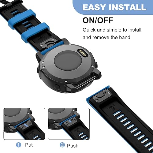 Miniatura 6 de OVERSTEP Correa de reloj compatible con Fenix 5, correa de reloj de silicona suave de 0.866 pulgadas de ancho para Garmin Fenix 5Fenix 5 PlusFenix