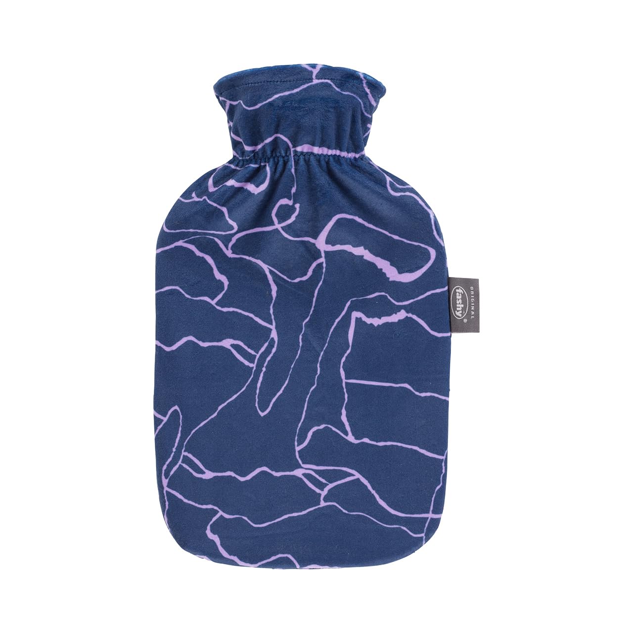 Fashy Hot Water Bottle with Printed Fleece Draw, 2.0 L, Purple