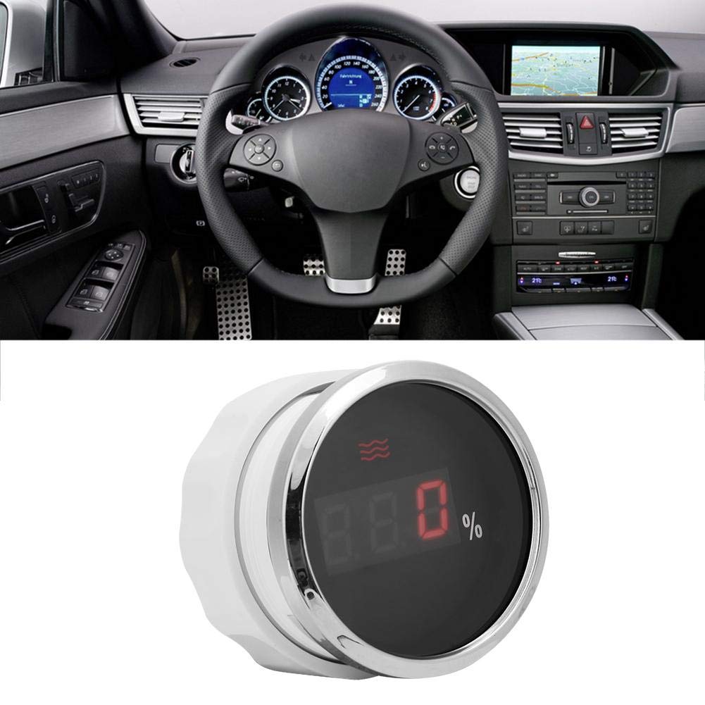 EBTOOLS Jauge de réservoir d'eau de voiture 12 V/24 V, compteur de niveau d'eau de 52 mm, affichage numérique intelligent, étanche