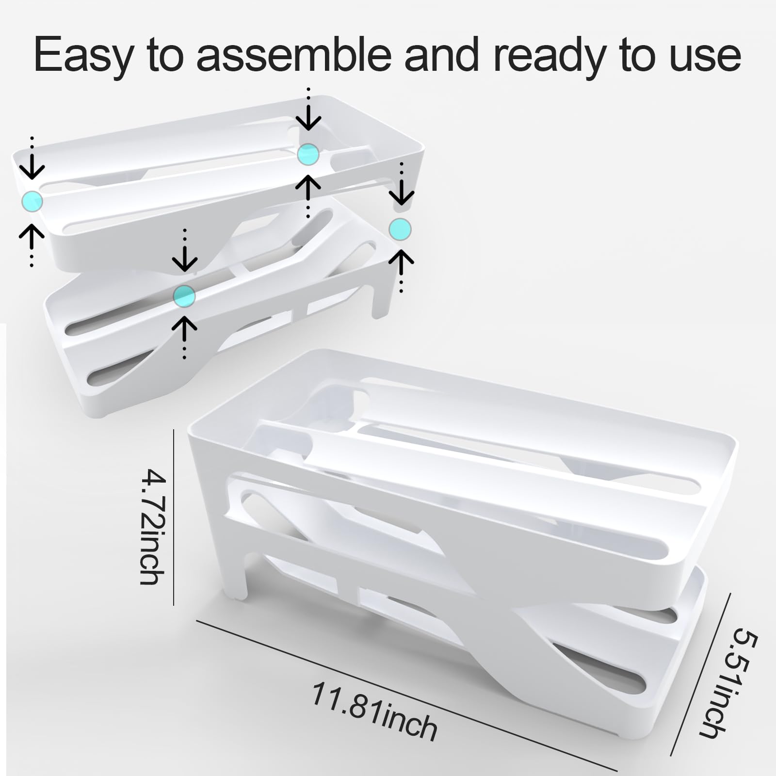Dispensador de huevos automático, bandejas para huevos para refrigerador, rodillo de huevos para refrigerador, ahorro de espacio, capacidad para 28 huevos simultáneamente, para refrigerador 5
