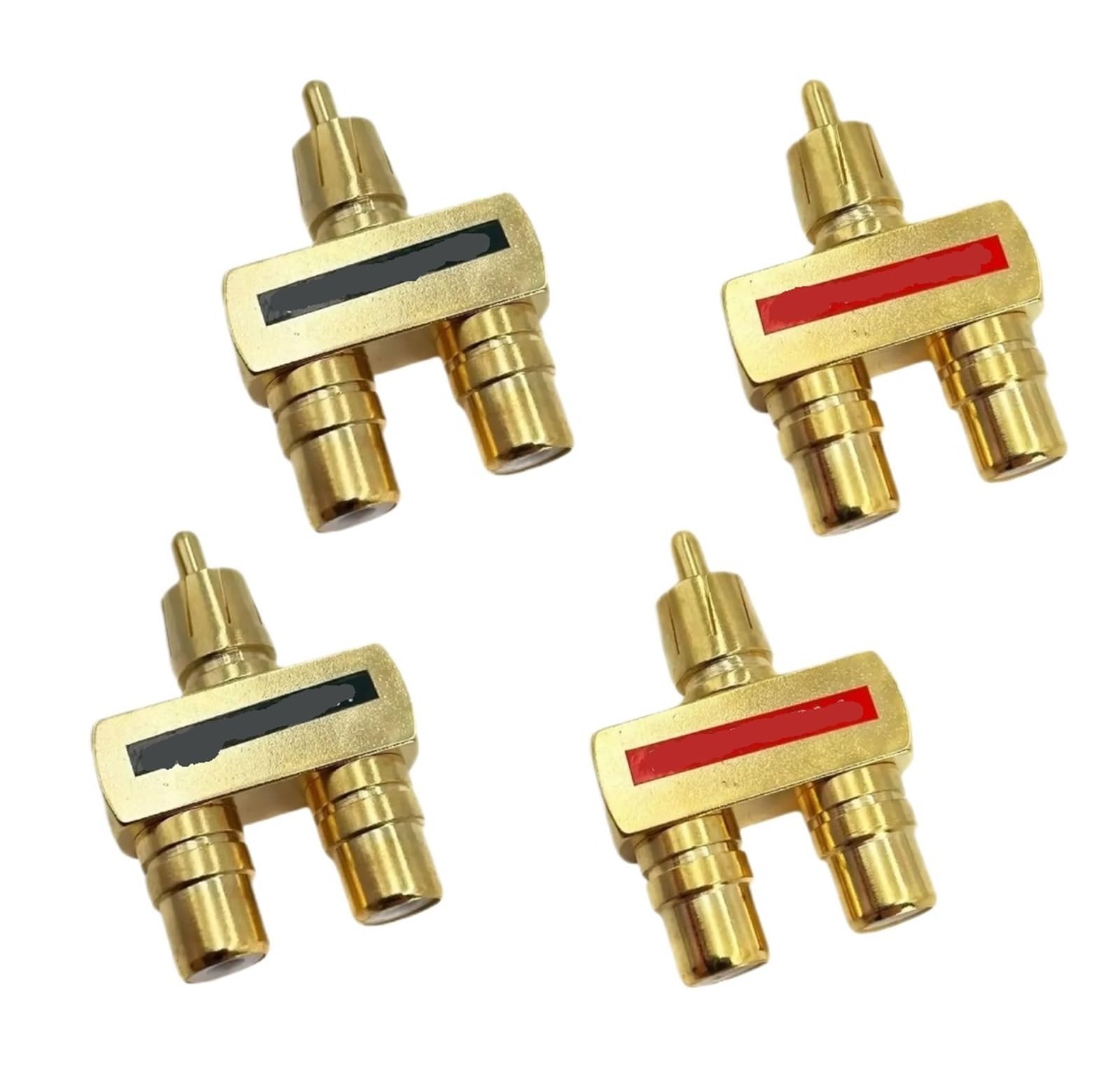 Adaptateurs vidéo RCA plaqués or, 2/4/8/16 pièces, deux connecteurs mâles et deux femelles(4pcs)