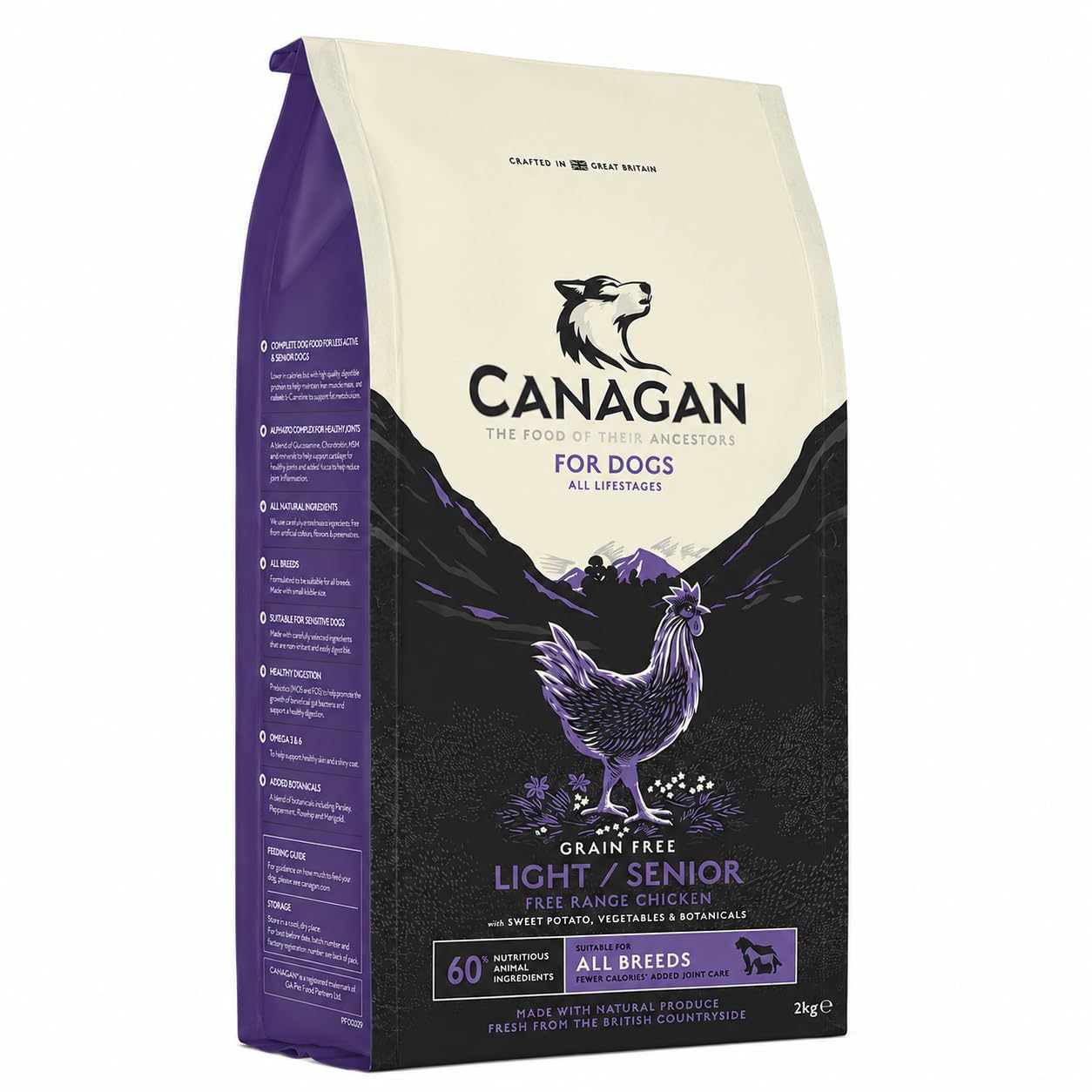 Canagan Free-Run Chicken Light/Senior Grain-Free Dry Dog Food (2kg)