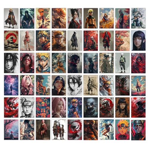 Image of Wallgasm Naruto Characters and Scenes Poster set - Set of 54, 4 x 6 Inches (A6 Size) Posters for room, bedroom, office | Wall Collage Kit | Naruto Aesthetic