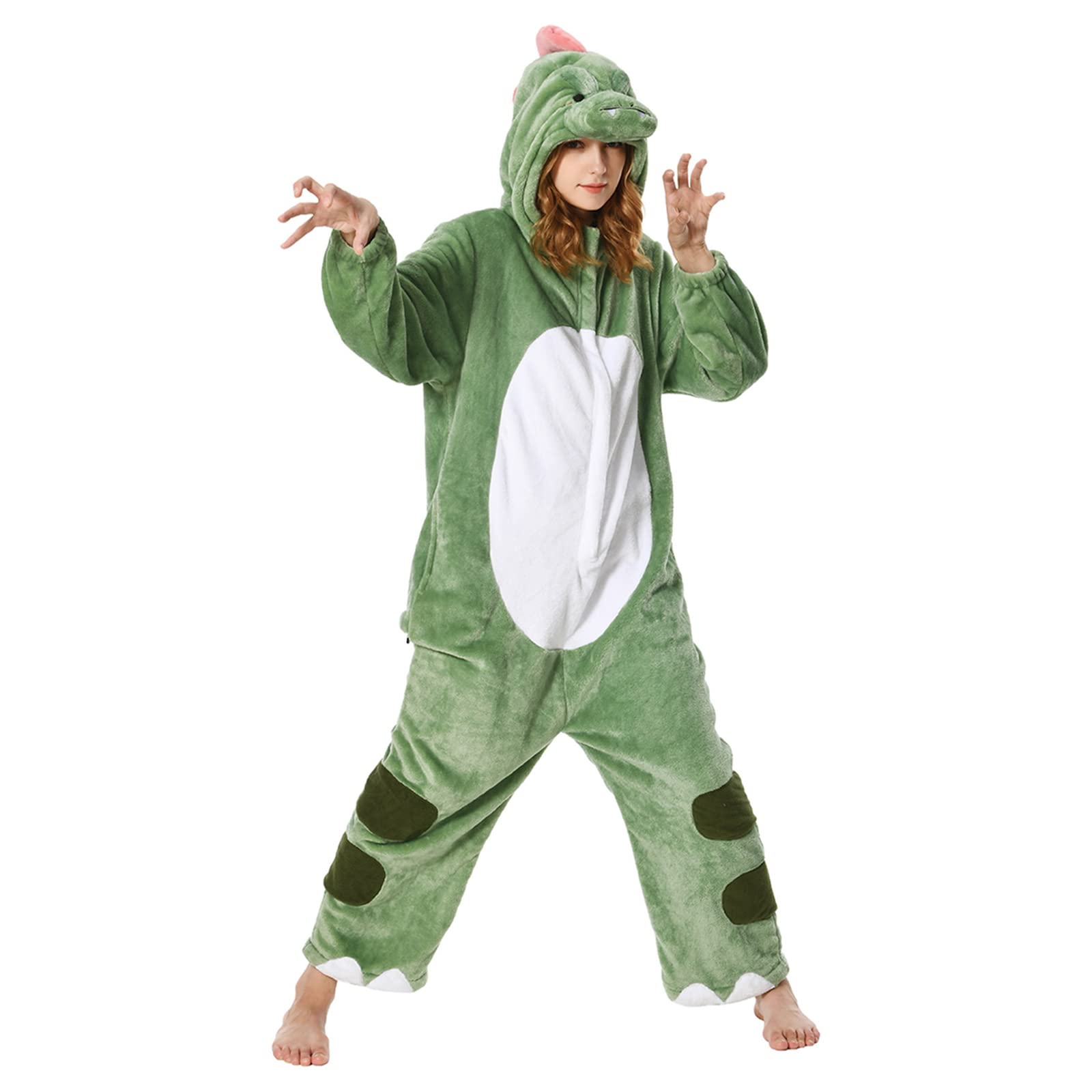 OLAOLA Onesie für Erwachsene Tierkostüm Jumpsuit Damen Herren Kuschelig Einteiler Schlafanzug Unisex Onesies Karneval Weihnachten Halloween Cosplay Pyjamas