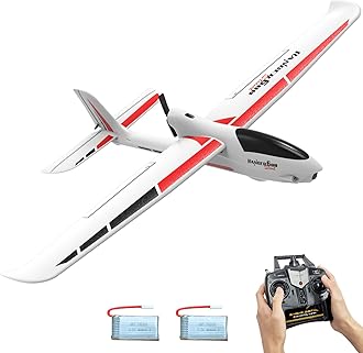 VOLANTEXRC RC Glider Plane Ranger600 Stunt 4 CH Remote Control Airplane RTF with 6-Axis Gyro & 3 Modes Easy to Fly, 2.4GHz Radio Controlled Aircraft for Beginners & Adults (White)