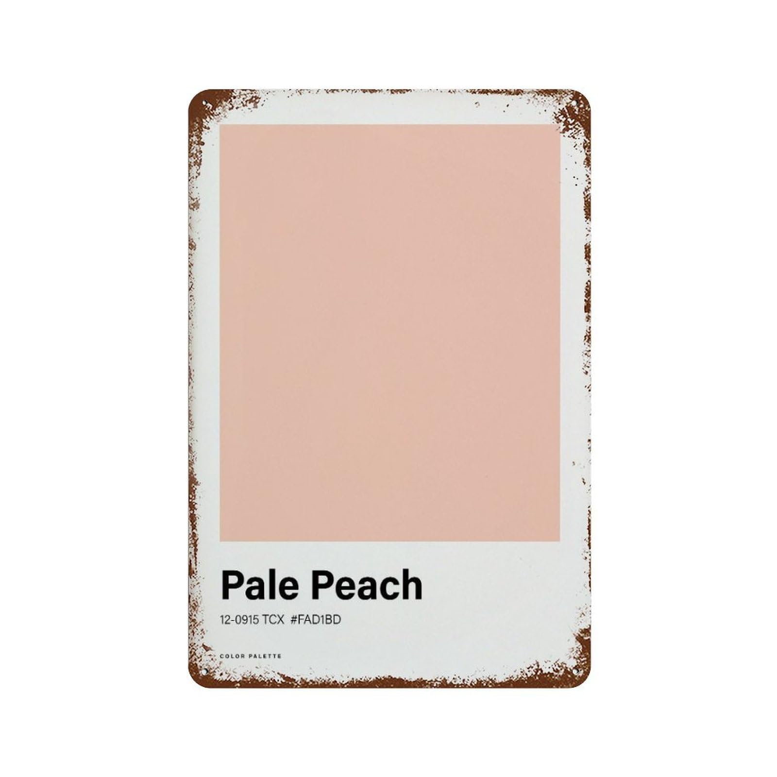 xiaoxiaoshen Pale Peach Color Palette Minimalist Nordic Wall Decor Art Metal Tin Poster Modern Home Decor Art Home Bar Shop Decorations Vintage Sign 30x20cm