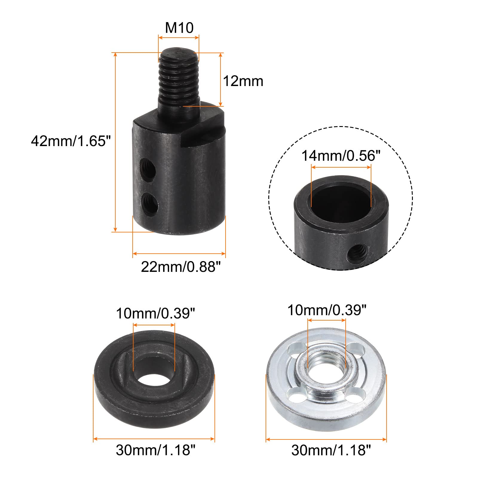 Kit D'adaptateur Pour Meuleuse D'angle - Mandrin M10, Lame 14 Mm, Uxcell