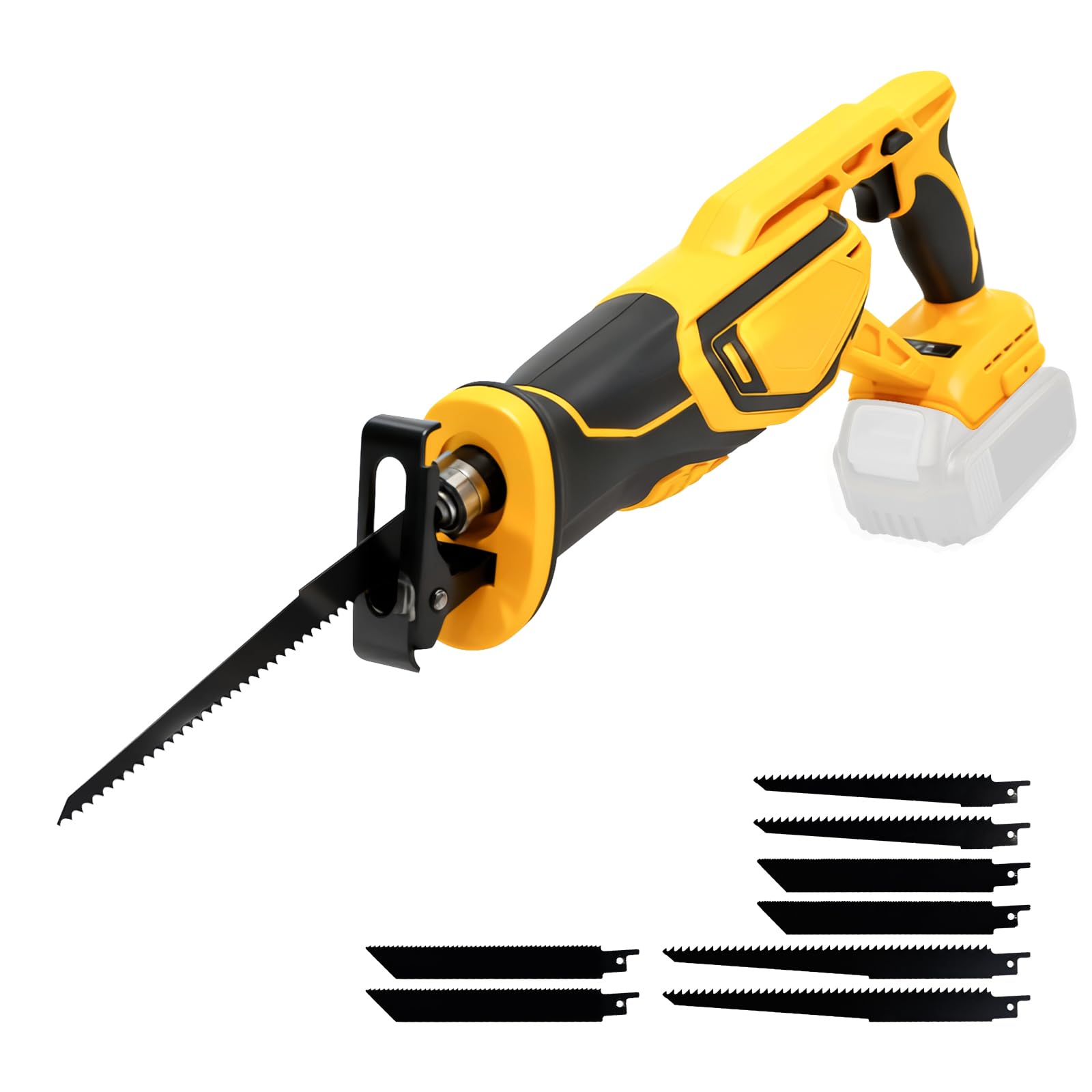 Reciprocating Saw Compatible with DeWalt 20V Max Battery, 3000 RPM Brushless Electric Recip Saw with 8 Reciprocating Saw Blades, Cutting for Metal, Wood, Plastic, Tree Cutting
