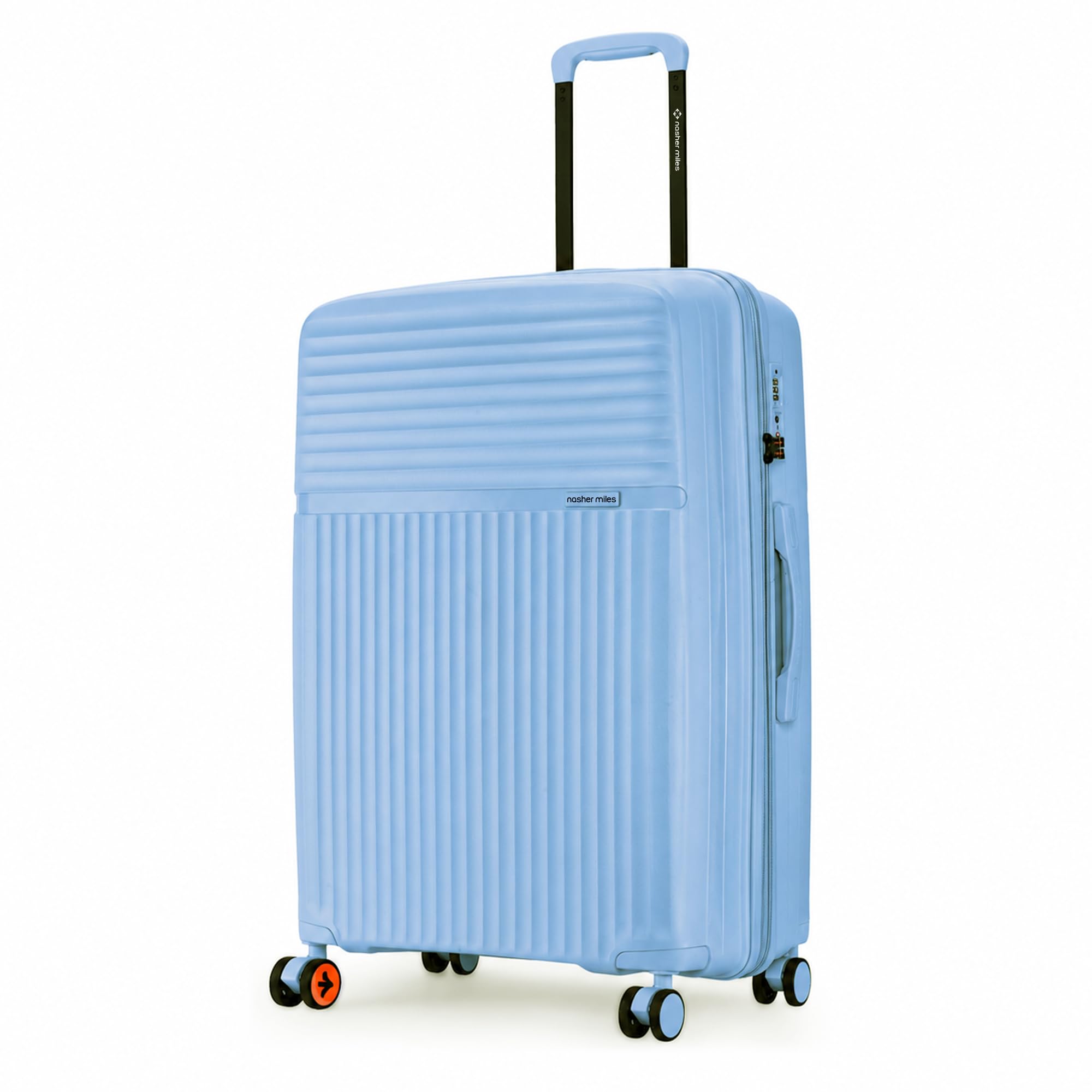 Krabi Expander Hard-Sided Polypropylene Check-in Luggage 28 inch | 75cm | 8 Wheels Large Trolley Bag for Travel | Suitcase (Steel Blue)