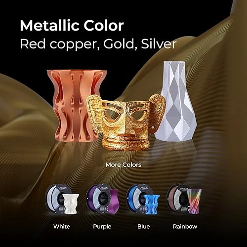 Miniatura 8 de Creality Filamento PLA de seda para impresora 3D, filamento PLA de 0.069 pulgadas, filamento PLA brillante seda +-0.001 in, filamento de impresión