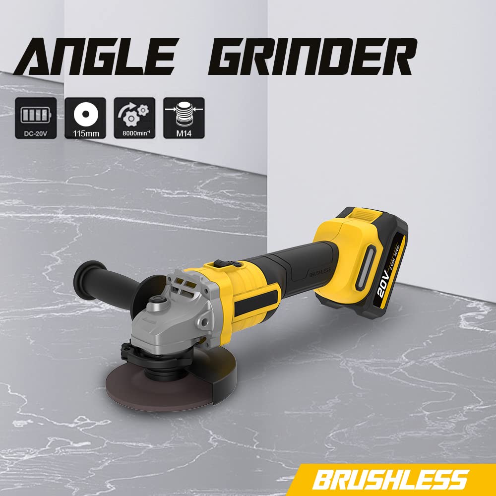 Amazon.co.jp: アングルグラインダー,20V ブラシレス 4-1/2