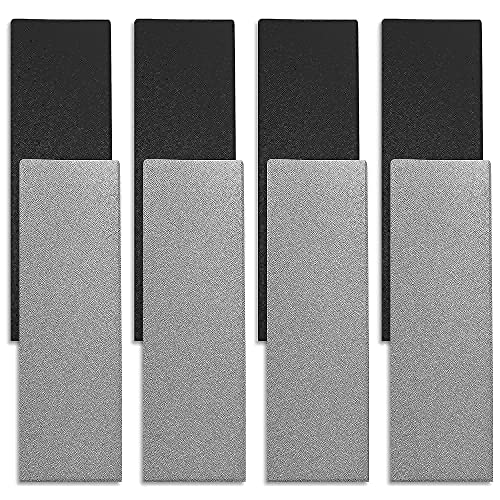 T&ouml;nnen 8-pack Acoustic Panel black & gray. Premium fiberglass 2 inch. Better than foam. Decorative Sound Absorbing Panel for walls, studio sound treatment. Soundproof wall panel. Acoustical wall panel
