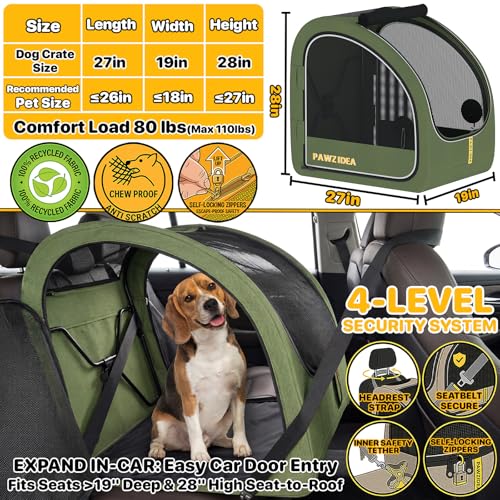 PAWZIDEA Portable Dog Crate for Car