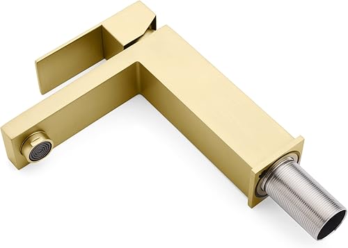 Miniatura 5 de sumerain Grifo de lavabo de baño de oro cepillado solo agujero grifo de tocador de acero inoxidable