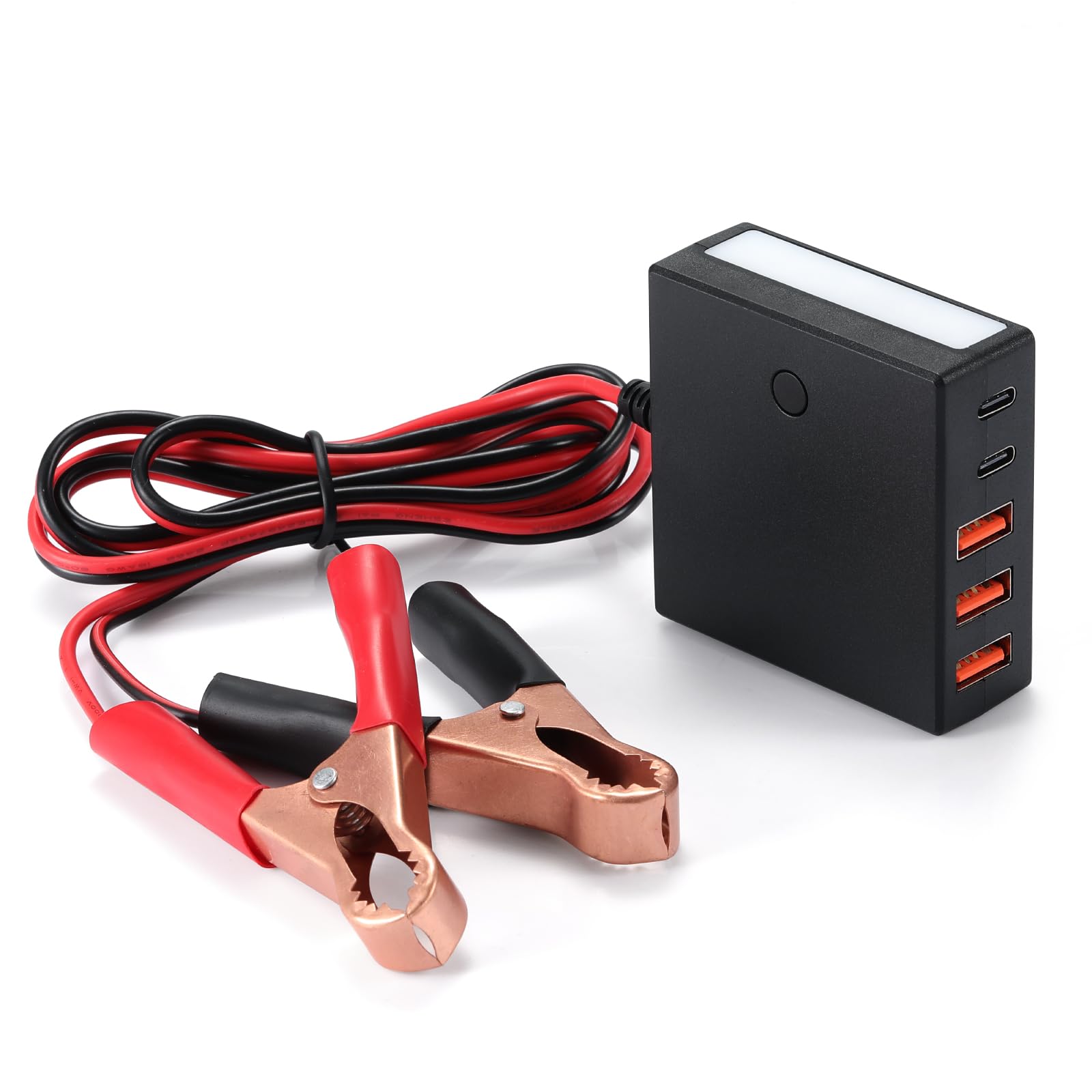 Convertitore DC MEIRIYFA - Da 12V/24V A 5V, 4 Porte USB, Con Clip A Coccodrillo, Per Auto E Moto - Foto 9
