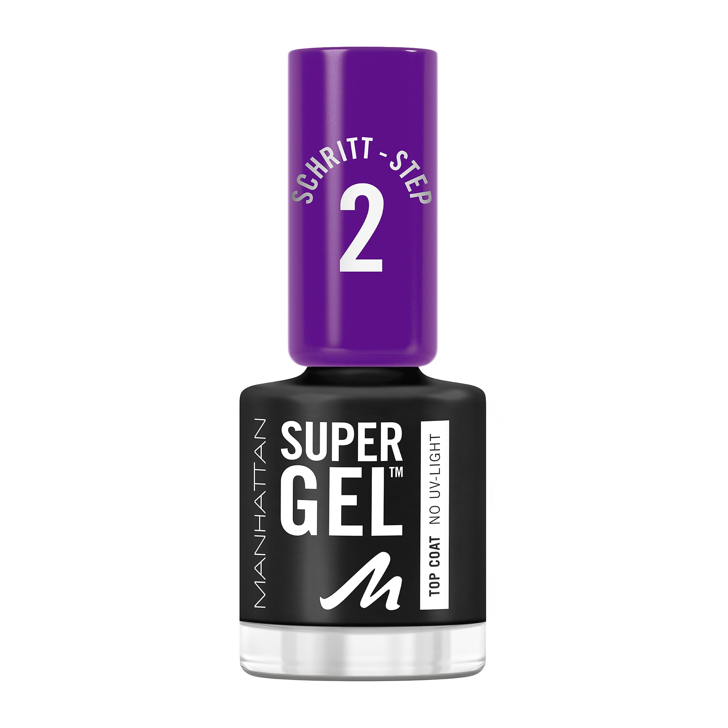 Manhattan Super Gel Top Coat, Maniküre Effekt ganz ohne UV Licht, Durchsichtiger Überlack mit bis zu 14 Tagen Halt, Farbe Clear 001, 1 x 12ml