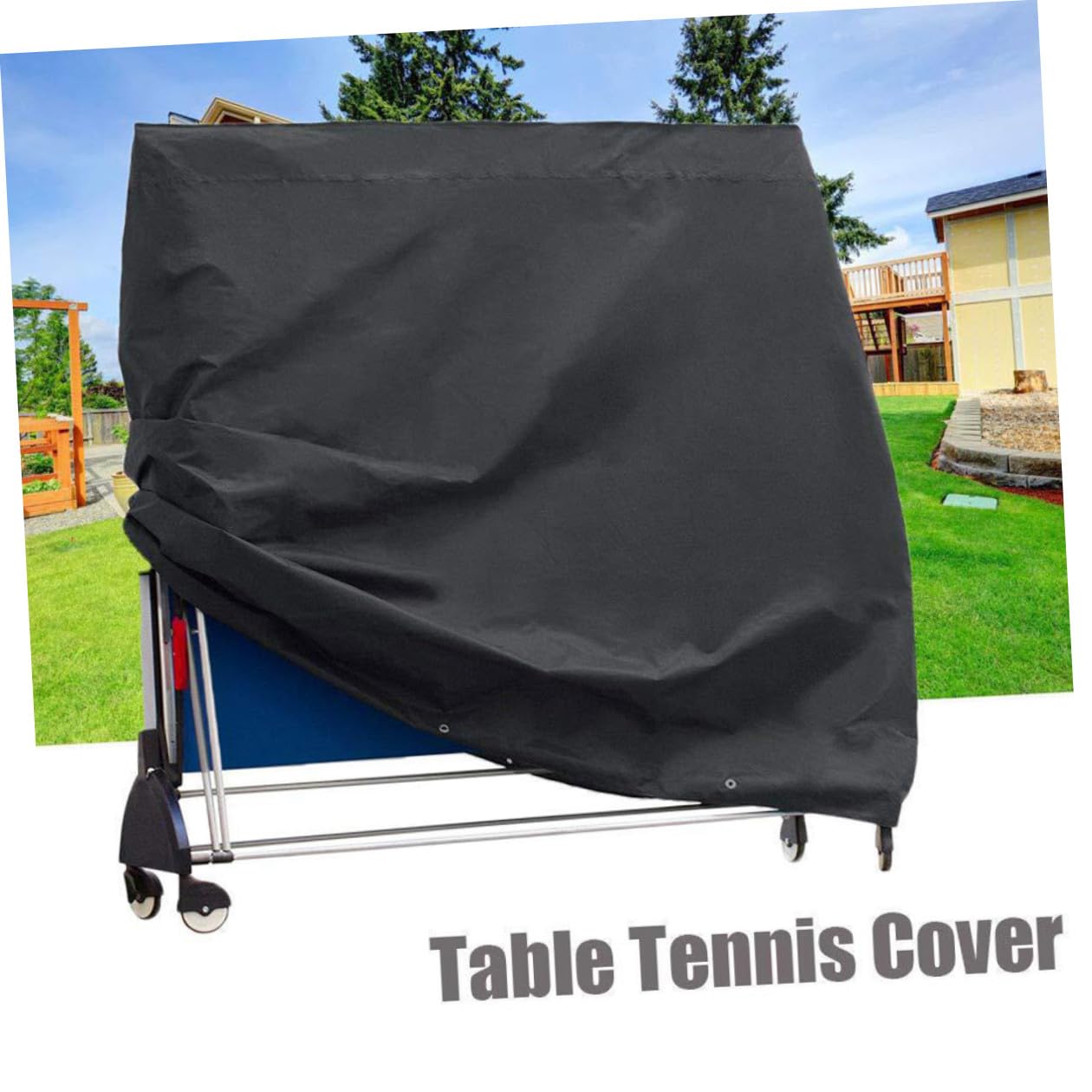 wasserdichte Oxford Tischtennis Tisch Abdeckung Wetterfester Outdoor Schutzbezug Staubdicht Robustes Material Passend für Tischtennisplatten Wetterbeständig für Jahreszeiten