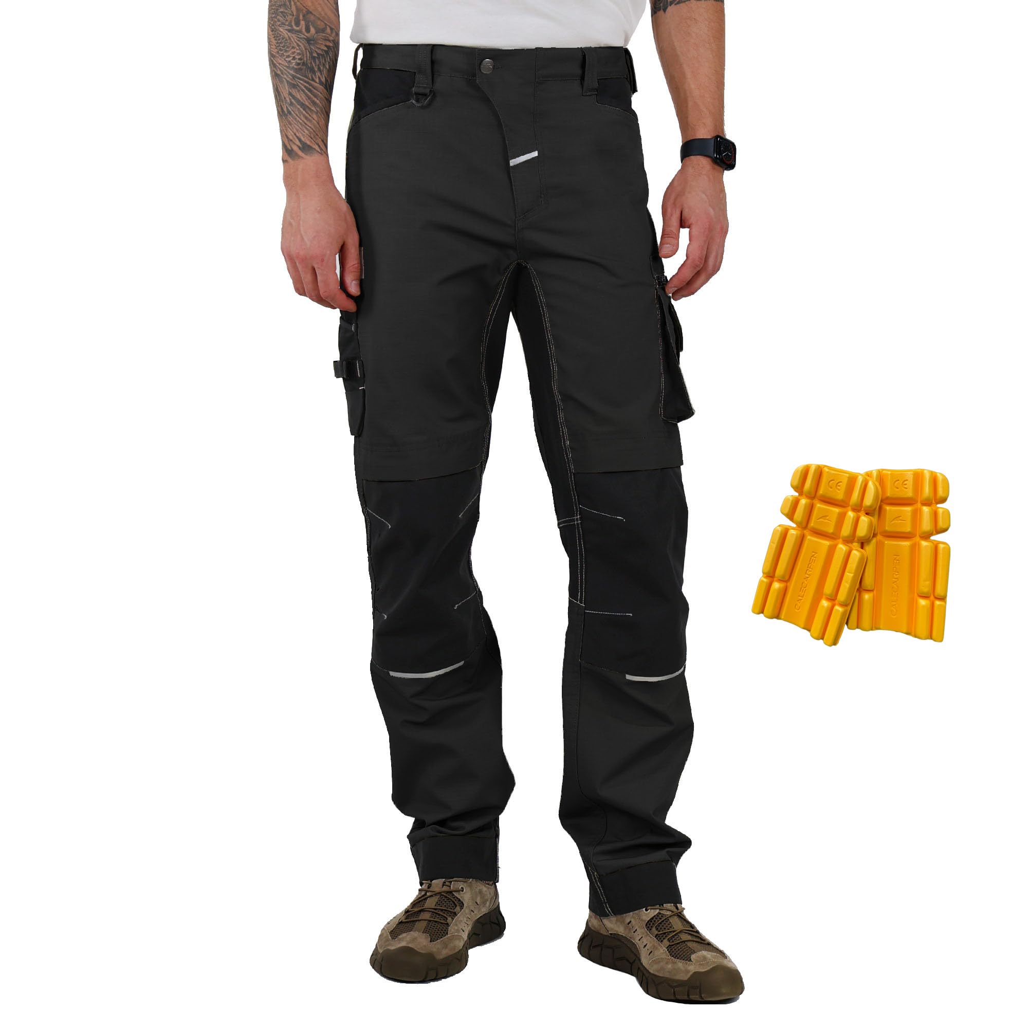 CALECARPEN Men's Construction Work Utility Pants Cordura Double