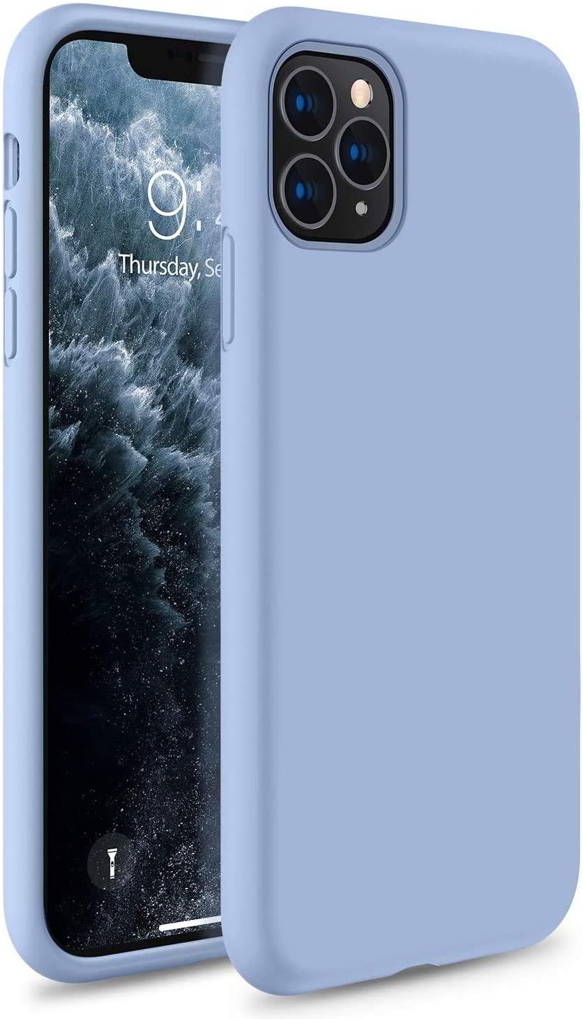 TORRAS Love Series iPhone 11 Pro Case, Full Covered Shockproof Liquid Silicone Rubber Case with Soft Microfiber Compatible for iPhone 11 Pro, Light Blue