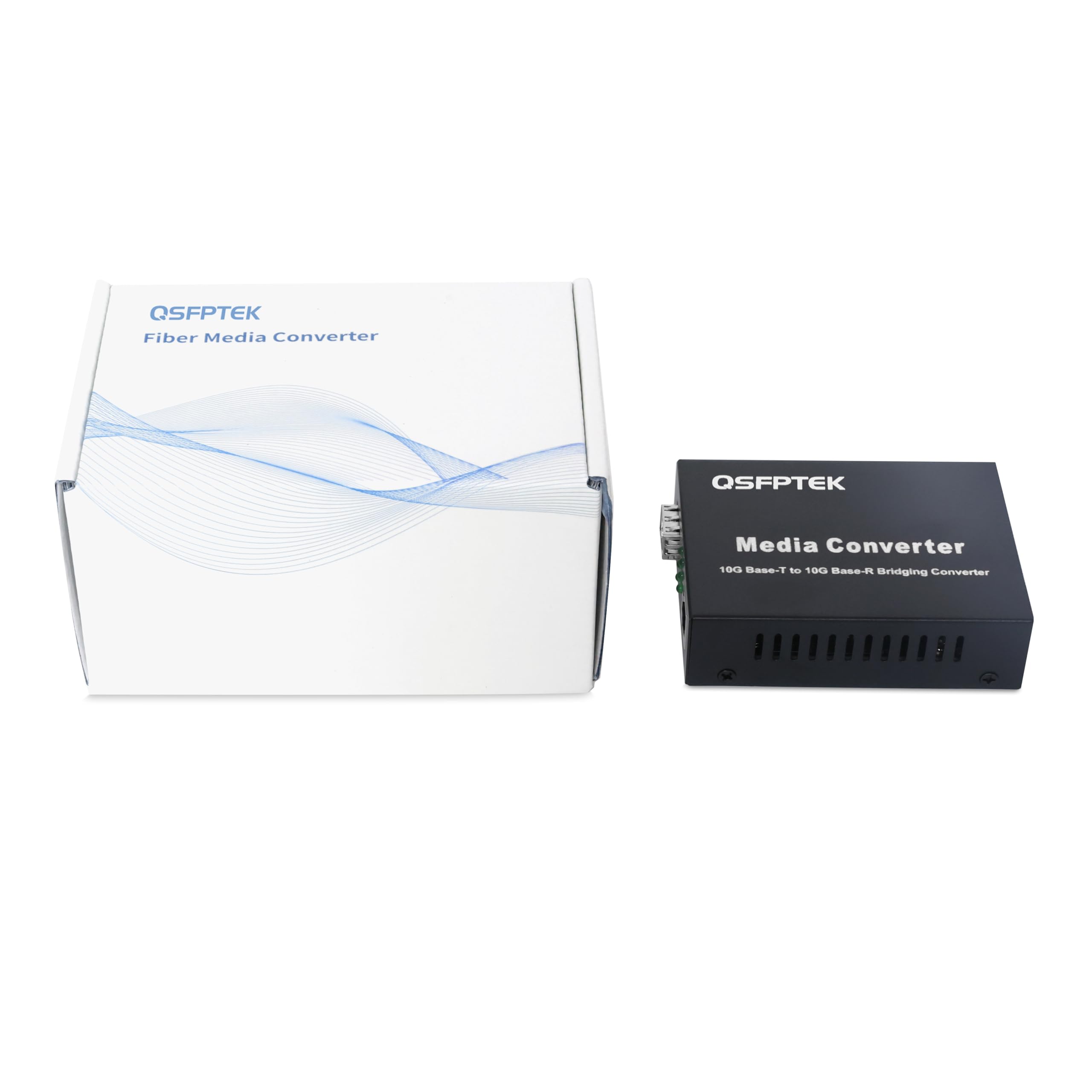 1 convertisseur de média Ethernet fibre 10G, convertisseur de média Ethernet 10GbE SFP+ cuivre UTP, 1 x 100 M/1G/2.5G/5G/10GBase-T RT45 vers 1 fente 10GBase-X SFP+ 10 Gigabit
