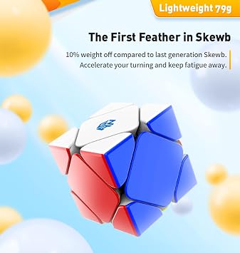 CuberShop GAN Skewb Magnetic Speed Cube (Standard Frosted Version), 2020 GAN Skewb M for Speed Cubing, Smooth & Fast Skewb Cube Puzzle Toy (Core Positioning System with 8 Magnets)