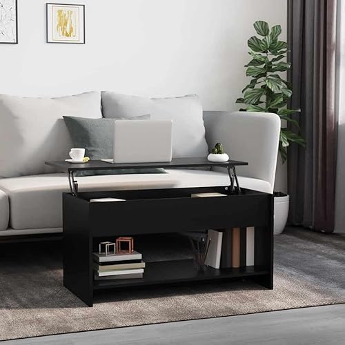 Miniatura 22 de Coffee Table Sonoma Oak Engineered Wood 19.7 x 31.5 x 15.7 in Adjustable Height for Living Room Center Mesa de Centro Storage Shelf