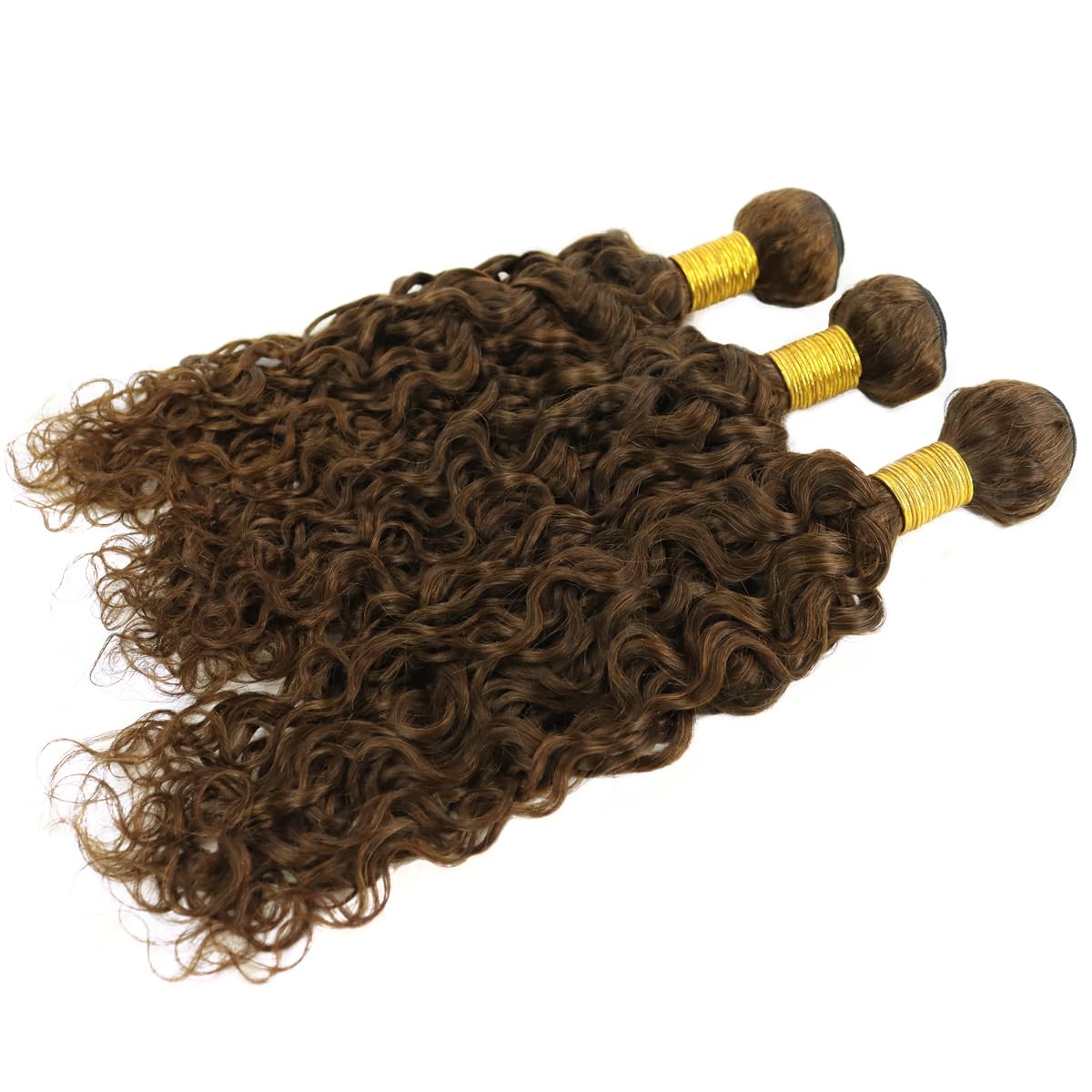 Virgin Hair Bundles doczepiane naturalne włosy, średni brąz 4# kręcone, kręcone, 8A (50-61 cm)