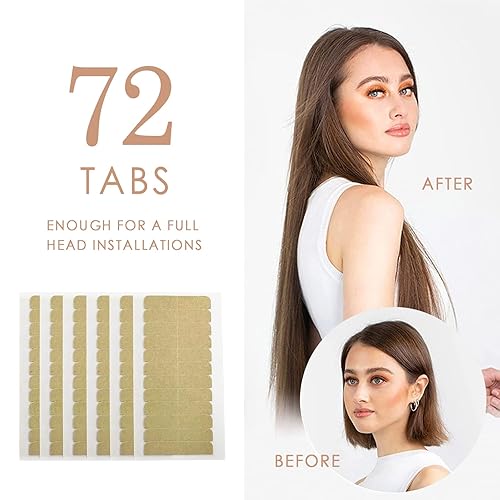 Vista 91 de Lacer Extensiones de cabello humano con cinta adhesiva, 20 pulgadas, color negro natural, 100% virgen, extensiones de cabello humano de doble cara