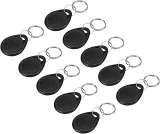 MECCANIXITY ID Card Key Fobs RFID Proximity 125KHz Read Only Contactless Token Tag for Door Entry Access Control Black 10 Pack