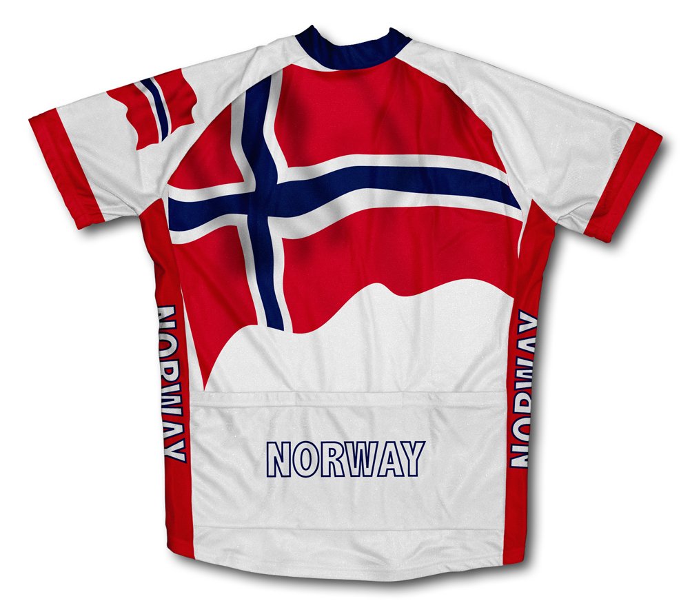 ScudoPro Norway Flag Short Sleeve Cycling Jersey for Men - Size 4XL