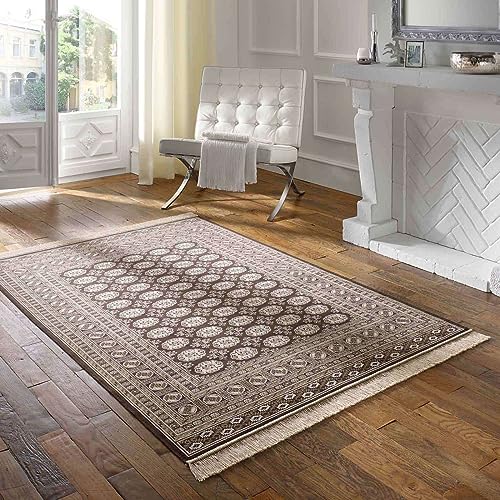 Taracarpet Teppich Palazzo Royal Vintage Bouchara schwarz 095x140 cm Kurzflor Orientteppich für...