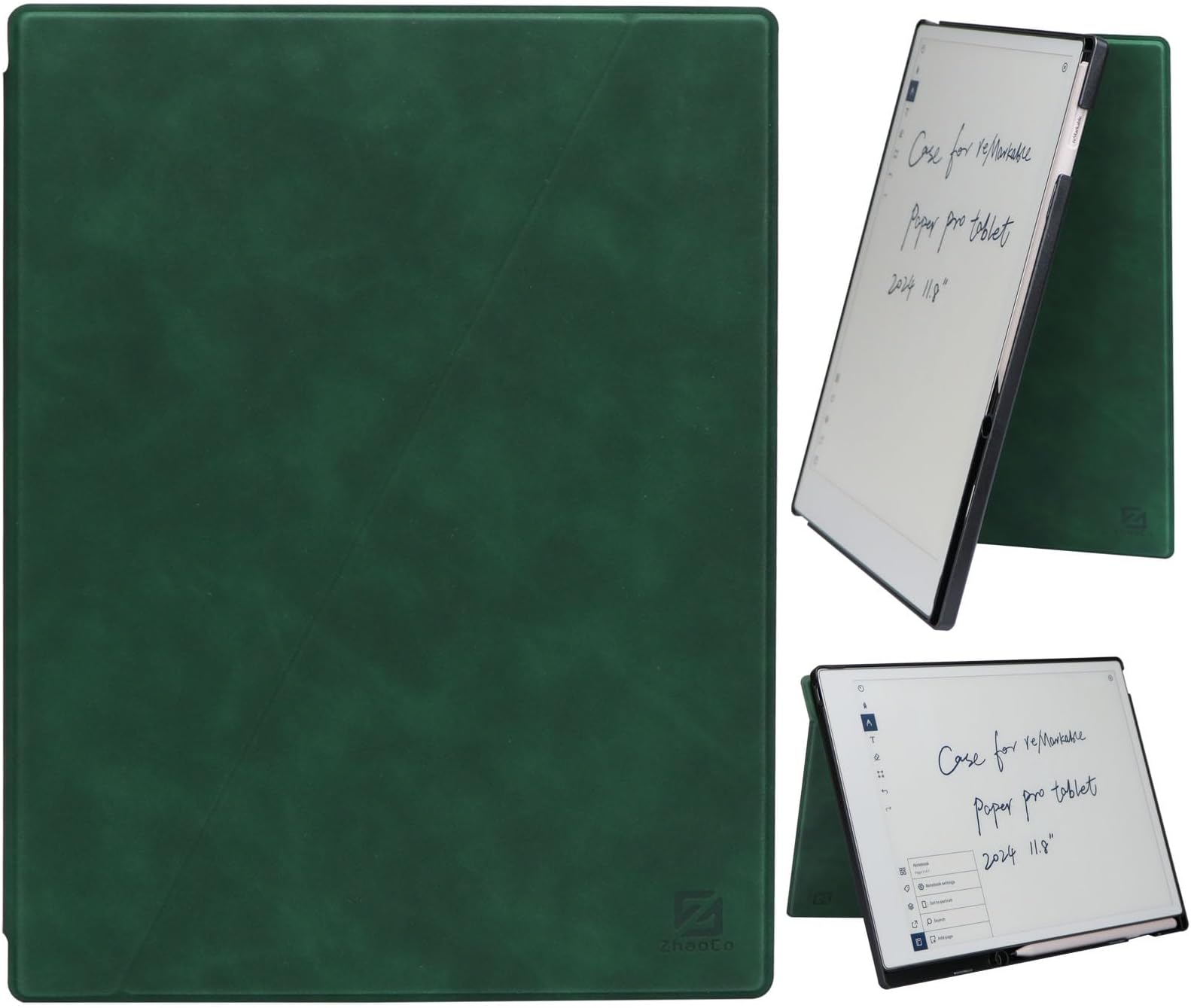 ZhaoCo Case for reMarkable Paper Pro Tablet 11.8" 2024 Released, Slim Lightweight Protective Book Folio Stand Cover with Built-in Pen Holder - Green