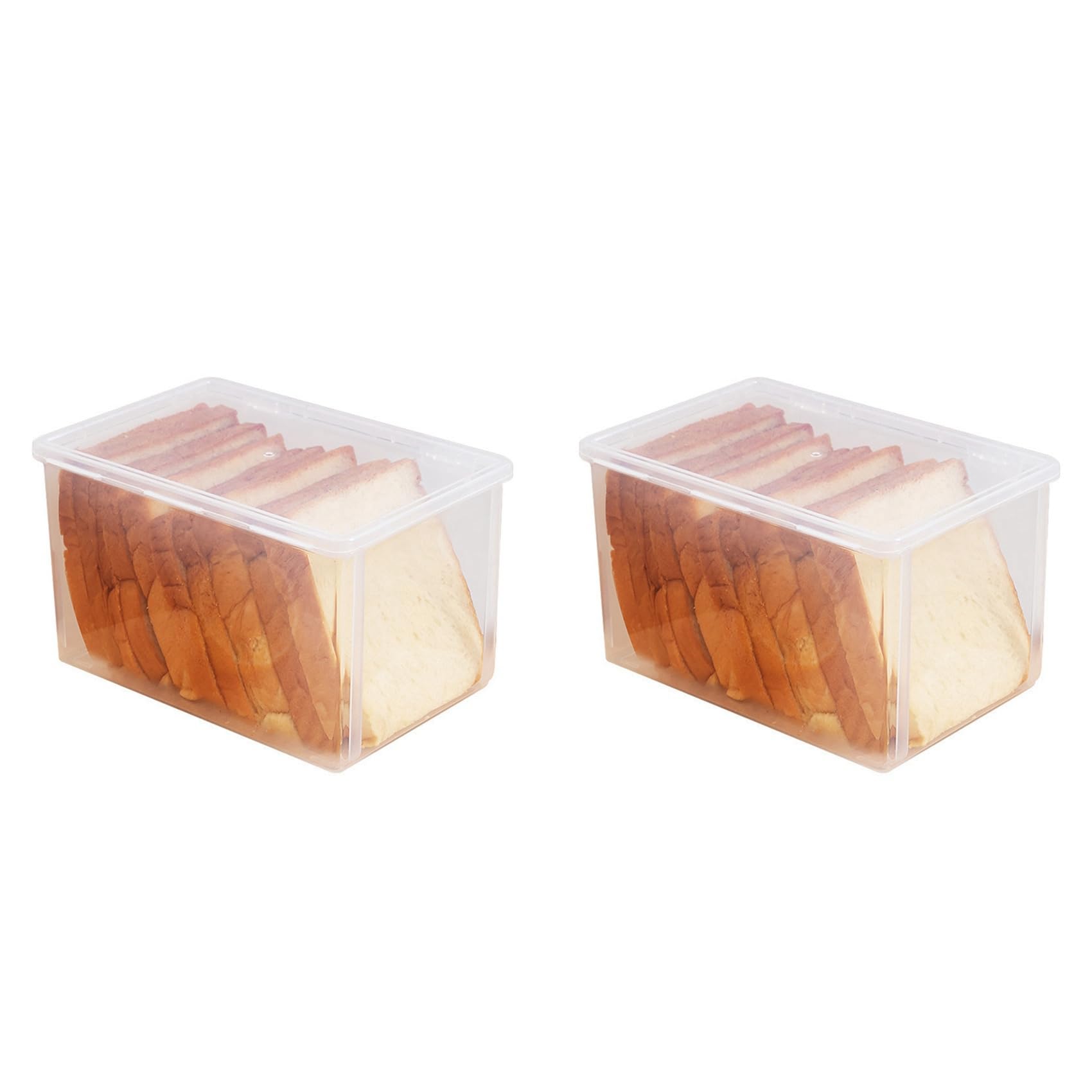 VIOPDER 2X Airtight Bread Storage Containers Bread Box Plastic Reusable Loaf Cake Clear Bread Dispenser Freshest Bread Bin