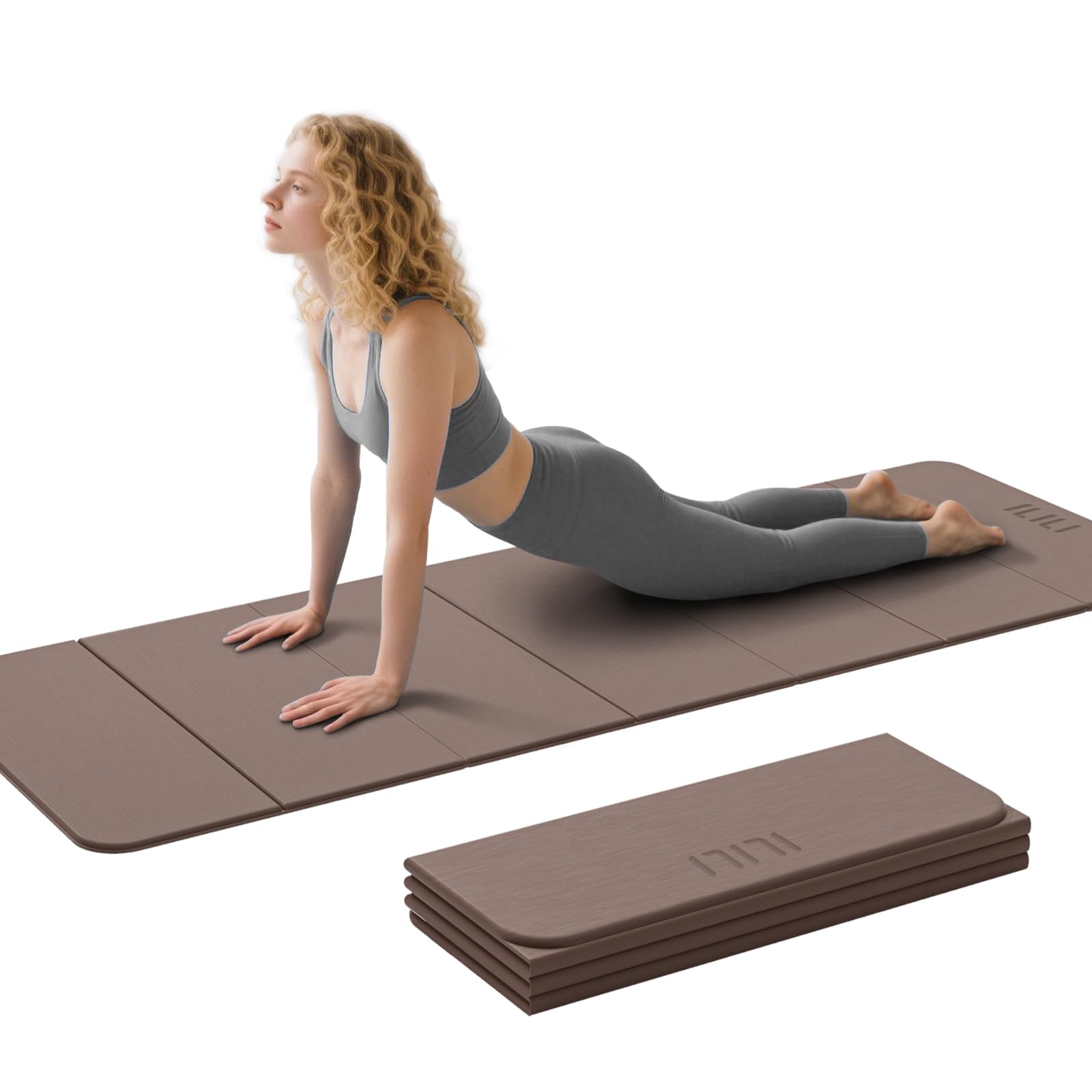 ILILI Foldable Yoga Mat 71 24 0 3 - TPE Non-Slip Fitness Mat for Home Waterproof Lightweight 2lb