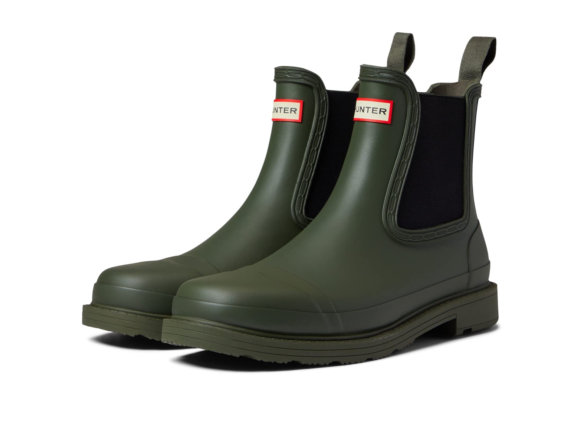 Hunter Para Mujer. WFS1018RMA Botines Commando Chelsea Verde (39), Plano, Ninguno, Casual-image