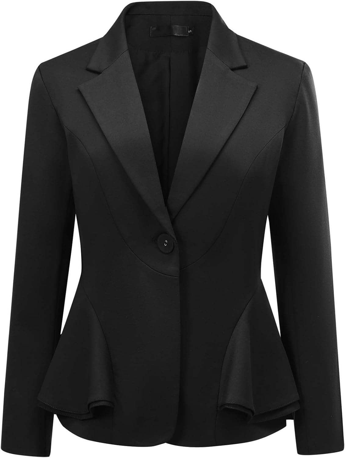 YYNUDA Womens Suit Jacket Casual Long Sleeve Blazer with Ruffle Hem
